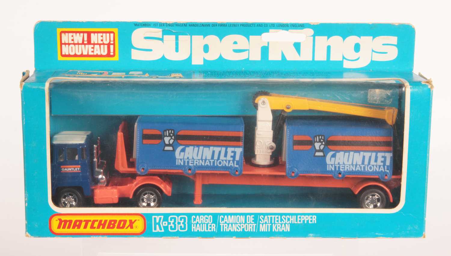 Lot 535 - Matchbox Super Kings K-33 Scammell Crusader Articulated Cargo Hauler "Gauntlet International"