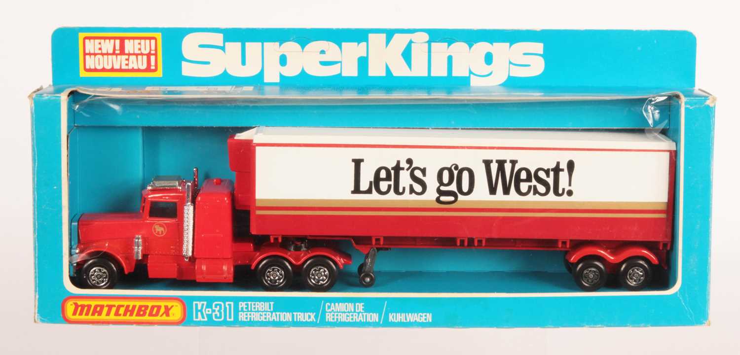 Lot 527 - Matchbox Super Kings K-31 Peterbilt Articulated Truck & Refrigerator Trailer "Let's go West!"