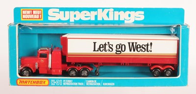 Lot 527 - Matchbox Super Kings K-31 Peterbilt Articulated Truck & Refrigerator Trailer "Let's go West!"