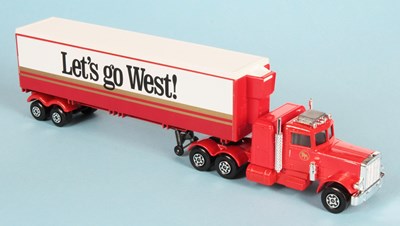 Lot 527 - Matchbox Super Kings K-31 Peterbilt Articulated Truck & Refrigerator Trailer "Let's go West!"