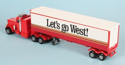 Lot 527 - Matchbox Super Kings K-31 Peterbilt Articulated Truck & Refrigerator Trailer "Let's go West!"