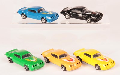 Lot 12 - Matchbox Superfast Group of 5 x 16b Pontiac Firebird Hard Top MADE IN BULGARIA ISSUES