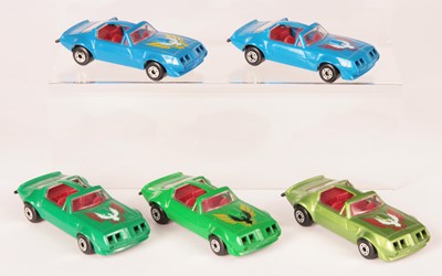 Lot 15 - Matchbox Superfast Group of 5 x 16b Pontiac Firebird T-Bar MADE IN BULGARIA ISSUES
