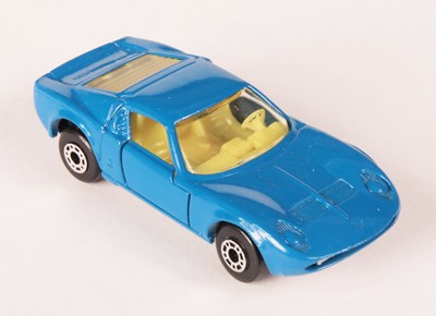 Lot 28 - Matchbox Superfast 33a Lamborghini Miura MADE IN BULGARIA ISSUE - BLUE BODY/YELLOW INTERIOR