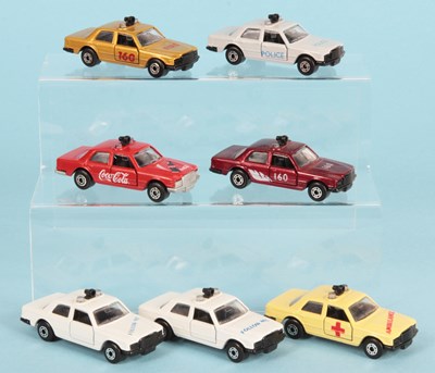Lot 43 - Matchbox Superfast 5 x 56c Mercedes 450 SEL Police Car MADE IN BULGARIA ISSUES