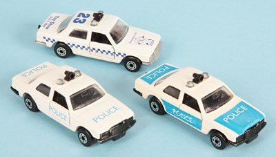 Lot 44 - Matchbox Superfast 3 x 56c Mercedes 450 SEL Police Car MADE IN BULGARIA ISSUES