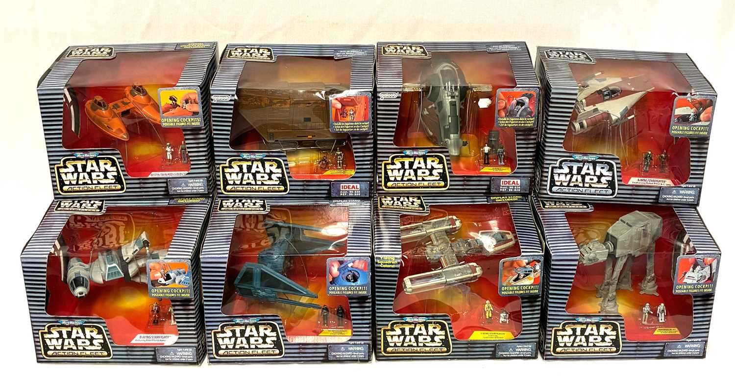 Lot 327 - Galoob Star Wars Micro Machines Action Fleet vehicle and figure sets x 9 MISB