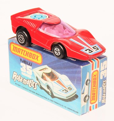 Lot 87 - Matchbox Superfast 35b Rola-matics Fandango - red body with RARE PURPLE WINDOWS
