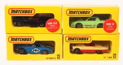 Lot 92 - Matchbox Superfast Group of 4 x Japan Series American Cars INCLUDING WHEEL ERROR '57 THUNDIRBIRD