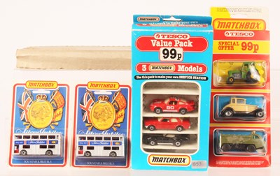 Lot 95 - Matchbox Superfast Trade Pack of 17b Silver Jubilee Buses + Pair of Tesco Value Packs
