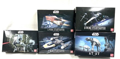 Lot 101 - Bandai Star Wars Plastic Model Kits x 5 MISB
