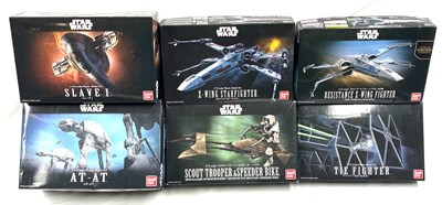 Lot 102 - Bandai Star Wars Plastic Model Kits x 6 MIB