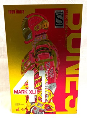 Lot 112 - Hot Toys Marvel Iron Man 3 Mark 41 XLI Retro Armor Version 1:6th scale figure MIB
