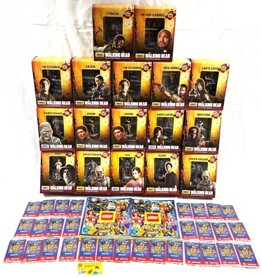 Lot 171 - Eaglemoss AMC The Walking Dead Collector's Models x 17 & Lego Trading card packs MIP