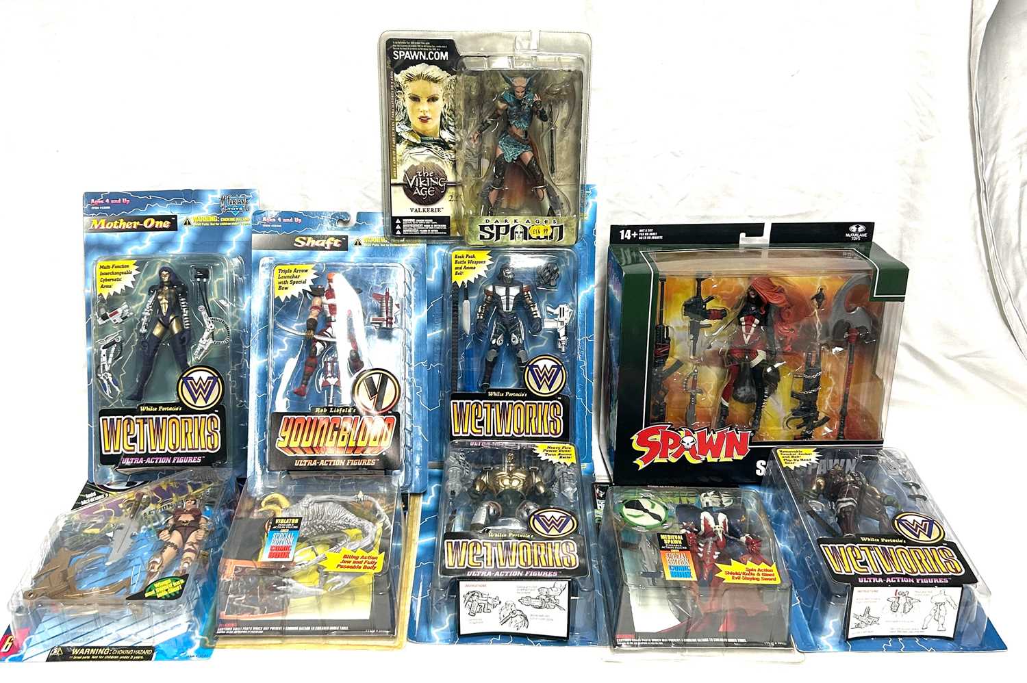 Lot 26 - McFarlane Toys Spawn Youngblood and Wetworks figures x 10