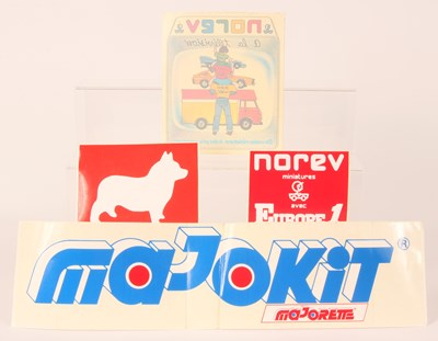 Lot 188 - Norev + Majorette + Corgi Retailers Self Adhesive Shop Window or Door Display Signs