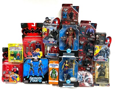 Lot 195 - Marvel & DC Action figures x 16 MISP