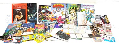 Lot 237 - Selection of TV & Film related Books, Annuals, Trading Cards, Stickers Packs and Used figure backing cards