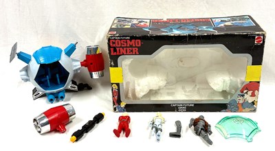 Lot 243 - Mattel vintage Captain Future Cosmo-Liner x figures