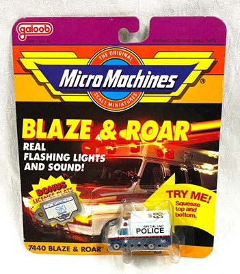 Lot 263 - Galoob Micro Machines Blaze & Roar Special Unit Police Van MISP