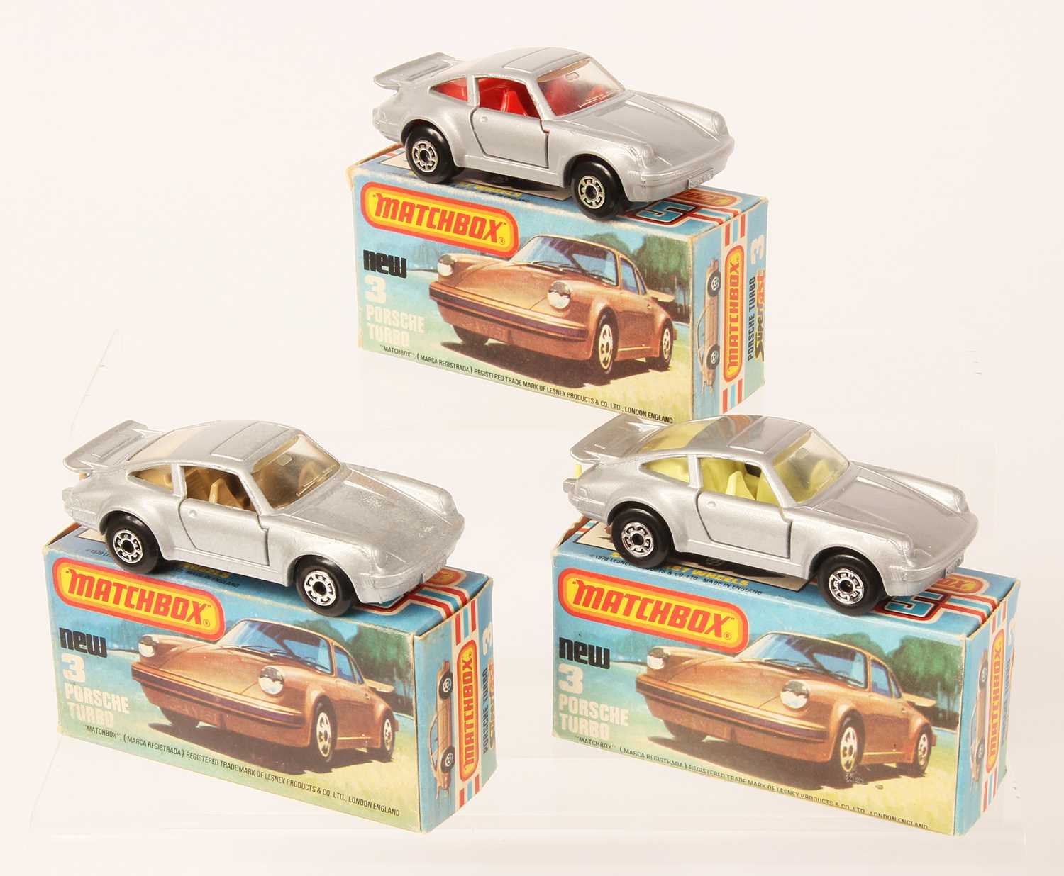 Lot 5 - Matchbox Superfast 3 x 3c Porsche 911/930 Turbo INTERIOR & BASE VARIATIONS