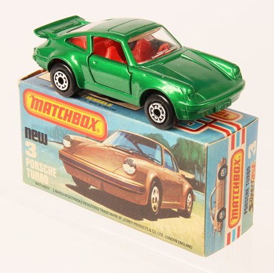 Lot 6 - Matchbox Superfast 3c Porsche 911/930 Turbo - metallic emerald green body + RARE RED INTERIOR