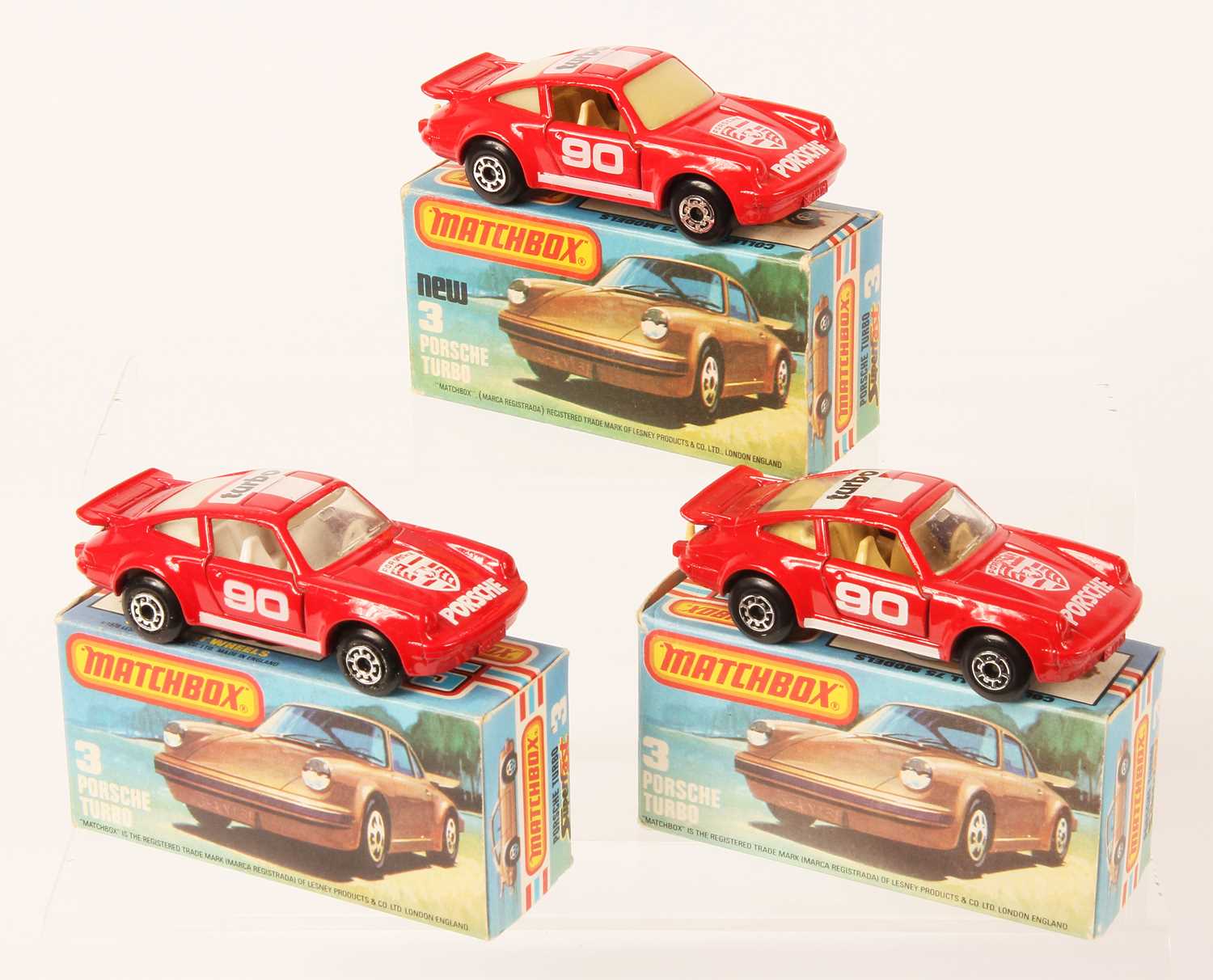 Lot 8 - Matchbox Superfast 3 x 3c Porsche 911/930 Turbo VARIATIONS