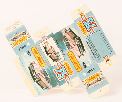 Lot 11 - Matchbox Superfast Bowater's Printers Proof Empty "New" Type L Box For 4d '57 Chevy