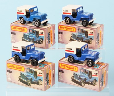 Lot 15 - Matchbox Superfast 4 x 5c US Mail Jeep VARIATIONS