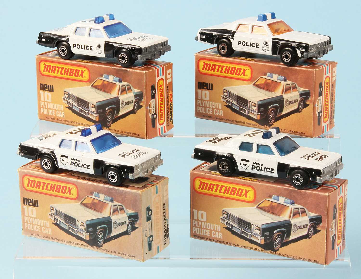Lot 25 - Matchbox Superfast 4 x 10c Plymouth Gran Fury Police Car