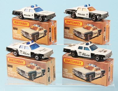 Lot 25 - Matchbox Superfast 4 x 10c Plymouth Gran Fury Police Car