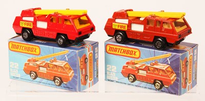 Lot 64 - Matchbox Superfast 2 x 22c Blaze Buster Fire Engine INCLUDING RARE BRICK RED BODY