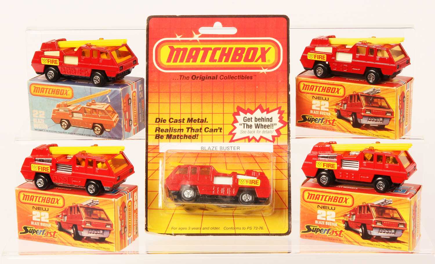 Lot 66 - Matchbox Superfast 5 x 22c Blaze Buster Fire Engine VARIATIONS