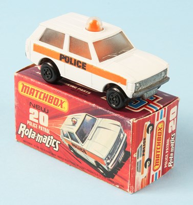 Lot 29 - Matchbox Superfast 20b Range Rover Police Patrol WITH RARE BLACK 5-SPOKE WHEELS
