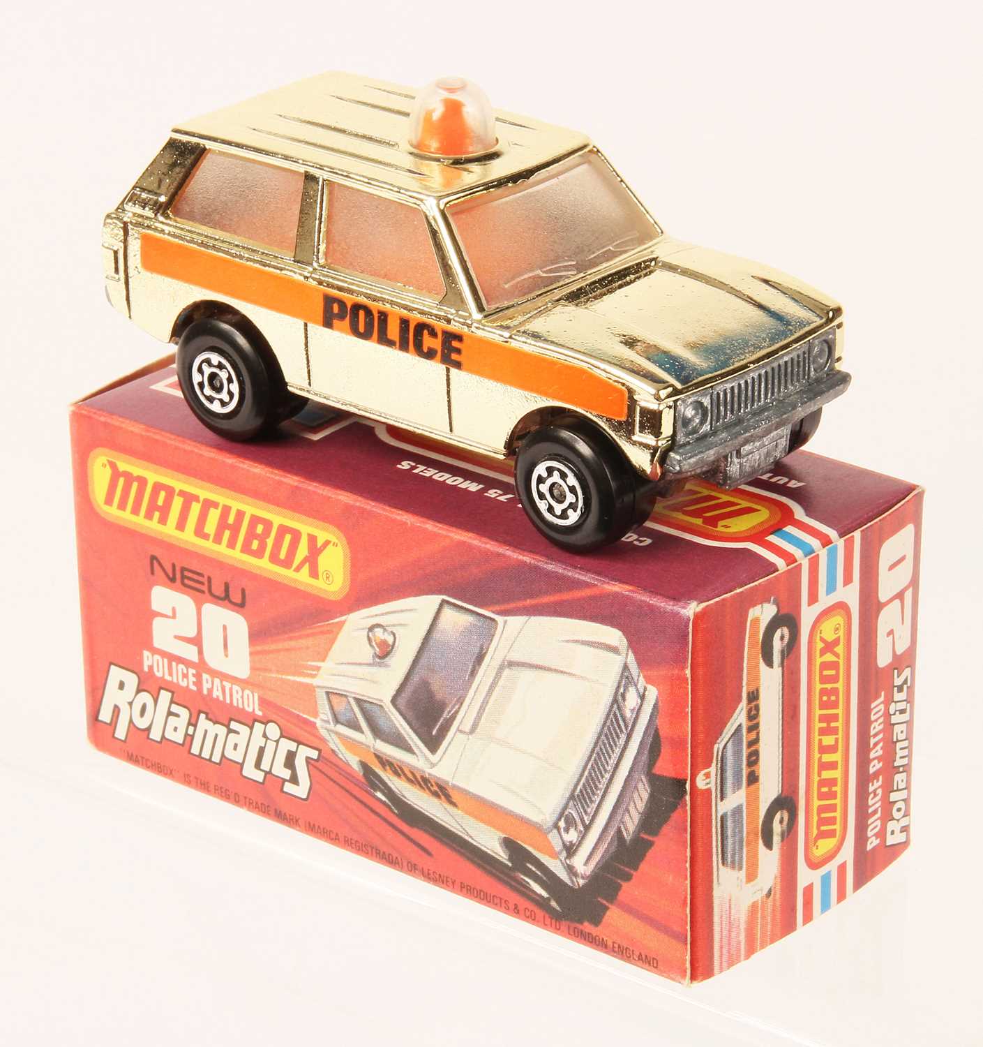 Lot 30 - Matchbox Superfast 20b Range Rover Police Patrol - RARE GOLD PLATED BODY WITH POLICE LABELS