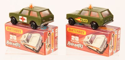 Lot 31 - Matchbox Superfast 2 x 20b Range Rover Police Patrol Twin Pack Issues IN FRENCH TEXT BOXES