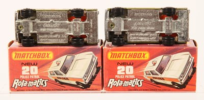Lot 31 - Matchbox Superfast 2 x 20b Range Rover Police Patrol Twin Pack Issues IN FRENCH TEXT BOXES