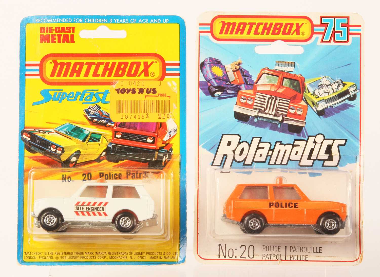 Lot 45 - Matchbox Superfast 2 x 20b Range Rover Police Patrol