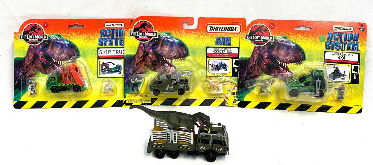Lot 73 - Matchbox Action System Jurassic Park Lost World sets x 4 (3 within sealed packaging)