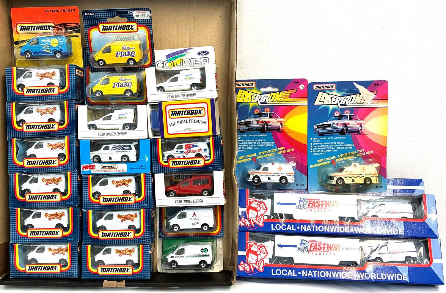Lot 38 - Matchbox Superfast - Group of Ford Transit & Courier Vans.