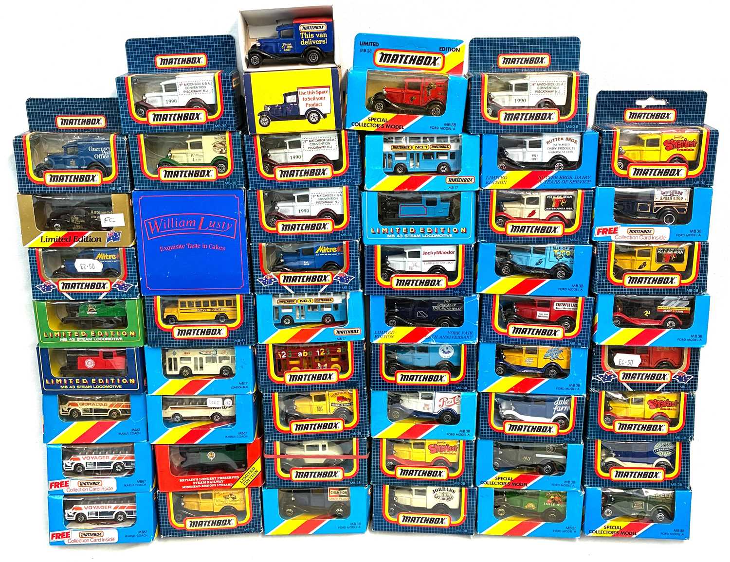 Lot 41 - Matchbox Superfast - Mixed Group of MB38 Vans, Buses / Coaches & Steam Loco's.