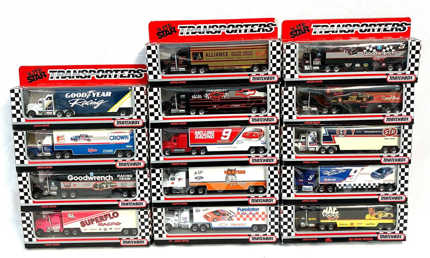 Lot 43 - Matchbox Convoy Series. Group of 14x US Issue Super Stars Transporters.