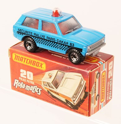 Lot 49 - Matchbox Superfast 20b Range Rover Police Patrol MADE IN HUNGARY PEARL BLUE BODY + BLACK TAMPO PRINT