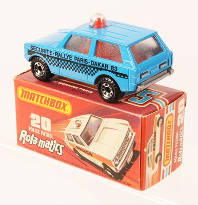 Lot 49 - Matchbox Superfast 20b Range Rover Police Patrol MADE IN HUNGARY PEARL BLUE BODY + BLACK TAMPO PRINT