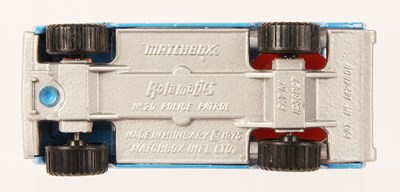 Lot 50 - Matchbox Superfast 20b Range Rover Police Patrol MADE IN HUNGARY PEARL BLUE + BLACK & MAROON TAMPO PRINT