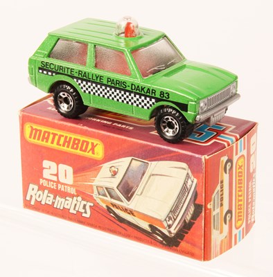 Lot 51 - Matchbox Superfast 20b Range Rover Police Patrol MADE IN HUNGARY PEARL GREEN + BLACK & WHITE TAMPO PRINT