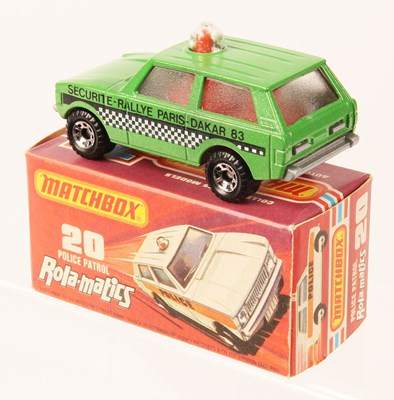 Lot 51 - Matchbox Superfast 20b Range Rover Police Patrol MADE IN HUNGARY PEARL GREEN + BLACK & WHITE TAMPO PRINT