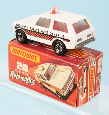 Lot 52 - Matchbox Superfast 20b Range Rover Police Patrol MADE IN HUNGARY WHITE + BLACK & DAYGLO PINK TAMPO PRINT
