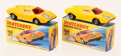 Lot 77 - Matchbox Superfast 2 x 27b Lamborghini Countach - DARK & LIGHT SHADE BODY VARIATIONS