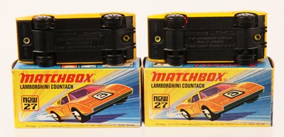 Lot 77 - Matchbox Superfast 2 x 27b Lamborghini Countach - DARK & LIGHT SHADE BODY VARIATIONS